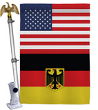 Germany w/Eagle US Friendship - Nationality Flags of the World Vertical Impressions Decorative Flags HG140383 Made In USA