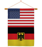 Germany w/Eagle US Friendship - Nationality Flags of the World Vertical Impressions Decorative Flags HG140383 Made In USA