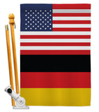 Germany US Friendship - Nationality Flags of the World Vertical Impressions Decorative Flags HG140384 Made In USA