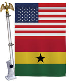 Ghana US Friendship - Nationality Flags of the World Vertical Impressions Decorative Flags HG140385 Made In USA