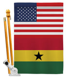 Ghana US Friendship - Nationality Flags of the World Vertical Impressions Decorative Flags HG140385 Made In USA