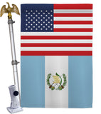 Guatemala US Friendship - Nationality Flags of the World Vertical Impressions Decorative Flags HG140391 Made In USA