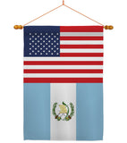 Guatemala US Friendship - Nationality Flags of the World Vertical Impressions Decorative Flags HG140391 Made In USA