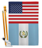 Guatemala US Friendship - Nationality Flags of the World Vertical Impressions Decorative Flags HG140391 Made In USA