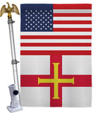 Guernsey US Friendship - Nationality Flags of the World Vertical Impressions Decorative Flags HG140392 Made In USA