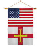 Guernsey US Friendship - Nationality Flags of the World Vertical Impressions Decorative Flags HG140392 Made In USA
