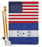 Honduras US Friendship - Nationality Flags of the World Vertical Impressions Decorative Flags HG140397 Made In USA