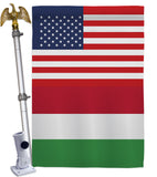 Hungary US Friendship - Nationality Flags of the World Vertical Impressions Decorative Flags HG140399 Made In USA