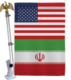 Iran US Friendship - Nationality Flags of the World Vertical Impressions Decorative Flags HG140403 Made In USA