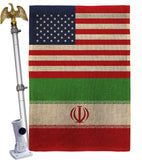 Iran US Friendship - Nationality Flags of the World Vertical Impressions Decorative Flags HG140403 Made In USA