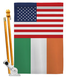 Ireland US Friendship - Nationality Flags of the World Vertical Impressions Decorative Flags HG140405 Made In USA