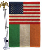 Ireland US Friendship - Nationality Flags of the World Vertical Impressions Decorative Flags HG140405 Made In USA
