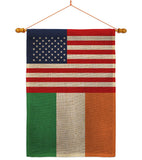 Ireland US Friendship - Nationality Flags of the World Vertical Impressions Decorative Flags HG140405 Made In USA
