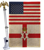 Ireland-Northern US Friendship - Nationality Flags of the World Vertical Impressions Decorative Flags HG140406 Made In USA