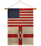 Ireland-Northern US Friendship - Nationality Flags of the World Vertical Impressions Decorative Flags HG140406 Made In USA