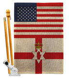 Ireland-Northern US Friendship - Nationality Flags of the World Vertical Impressions Decorative Flags HG140406 Made In USA