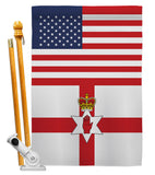 Ireland-Northern US Friendship - Nationality Flags of the World Vertical Impressions Decorative Flags HG140406 Made In USA
