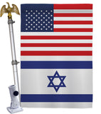 Israel US Friendship - Nationality Flags of the World Vertical Impressions Decorative Flags HG140410 Made In USA