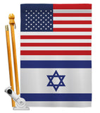 Israel US Friendship - Nationality Flags of the World Vertical Impressions Decorative Flags HG140410 Made In USA