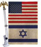 Israel US Friendship - Nationality Flags of the World Vertical Impressions Decorative Flags HG140410 Made In USA