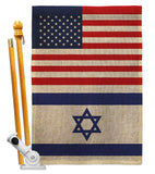 Israel US Friendship - Nationality Flags of the World Vertical Impressions Decorative Flags HG140410 Made In USA