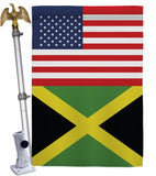 Jamaica US Friendship - Nationality Flags of the World Vertical Impressions Decorative Flags HG140415 Made In USA