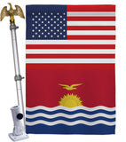 Kiribati US Friendship - Nationality Flags of the World Vertical Impressions Decorative Flags HG140424 Made In USA