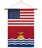 Kiribati US Friendship - Nationality Flags of the World Vertical Impressions Decorative Flags HG140424 Made In USA