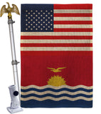 Kiribati US Friendship - Nationality Flags of the World Vertical Impressions Decorative Flags HG140424 Made In USA