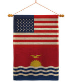 Kiribati US Friendship - Nationality Flags of the World Vertical Impressions Decorative Flags HG140424 Made In USA