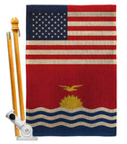 Kiribati US Friendship - Nationality Flags of the World Vertical Impressions Decorative Flags HG140424 Made In USA