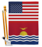 Kiribati US Friendship - Nationality Flags of the World Vertical Impressions Decorative Flags HG140424 Made In USA