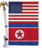 Korea North US Friendship - Nationality Flags of the World Vertical Impressions Decorative Flags HG140425 Made In USA