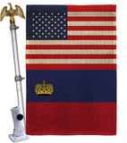 Liechtenstein US Friendship - Nationality Flags of the World Vertical Impressions Decorative Flags HG140435 Made In USA