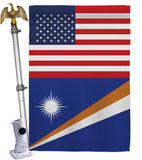 Marshall Islands US Friendship - Nationality Flags of the World Vertical Impressions Decorative Flags HG140447 Made In USA