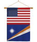 Marshall Islands US Friendship - Nationality Flags of the World Vertical Impressions Decorative Flags HG140447 Made In USA