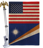 Marshall Islands US Friendship - Nationality Flags of the World Vertical Impressions Decorative Flags HG140447 Made In USA