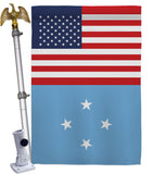 Micronesia US Friendship - Nationality Flags of the World Vertical Impressions Decorative Flags HG140452 Made In USA