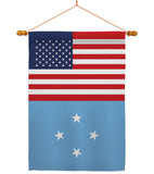 Micronesia US Friendship - Nationality Flags of the World Vertical Impressions Decorative Flags HG140452 Made In USA