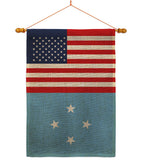 Micronesia US Friendship - Nationality Flags of the World Vertical Impressions Decorative Flags HG140452 Made In USA