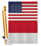 Monaco US Friendship - Nationality Flags of the World Vertical Impressions Decorative Flags HG140454 Made In USA