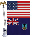 Montserrat US Friendship - Nationality Flags of the World Vertical Impressions Decorative Flags HG140456 Made In USA