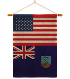 Montserrat US Friendship - Nationality Flags of the World Vertical Impressions Decorative Flags HG140456 Made In USA