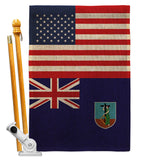 Montserrat US Friendship - Nationality Flags of the World Vertical Impressions Decorative Flags HG140456 Made In USA