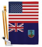 Montserrat US Friendship - Nationality Flags of the World Vertical Impressions Decorative Flags HG140456 Made In USA