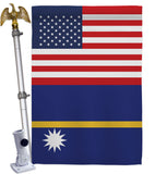 Nauru US Friendship - Nationality Flags of the World Vertical Impressions Decorative Flags HG140460 Made In USA