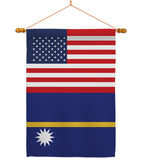 Nauru US Friendship - Nationality Flags of the World Vertical Impressions Decorative Flags HG140460 Made In USA