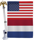 Netherlands US Friendship - Nationality Flags of the World Vertical Impressions Decorative Flags HG140463 Made In USA