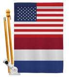 Netherlands US Friendship - Nationality Flags of the World Vertical Impressions Decorative Flags HG140463 Made In USA