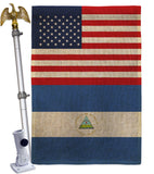 Nicaragua US Friendship - Nationality Flags of the World Vertical Impressions Decorative Flags HG140466 Made In USA